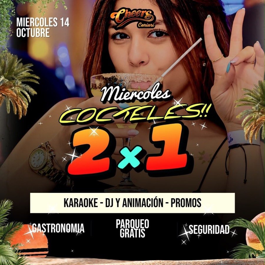 Miércoles Cócteles 2x1 — Cheers Cariari