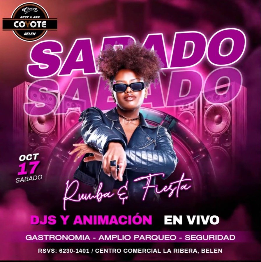 Sábado Rumba y Fiesta — Cheers Coyote Belén