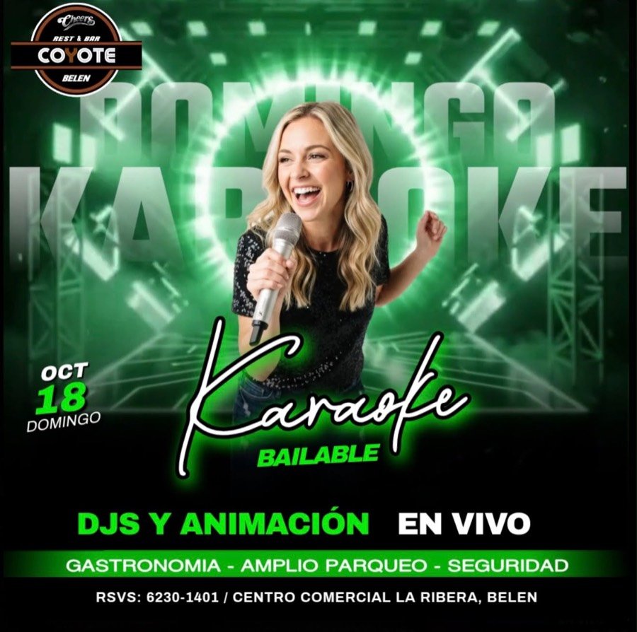Domingo Karaoke Bailable — Cheers Coyote Belén